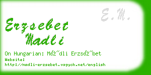 erzsebet madli business card